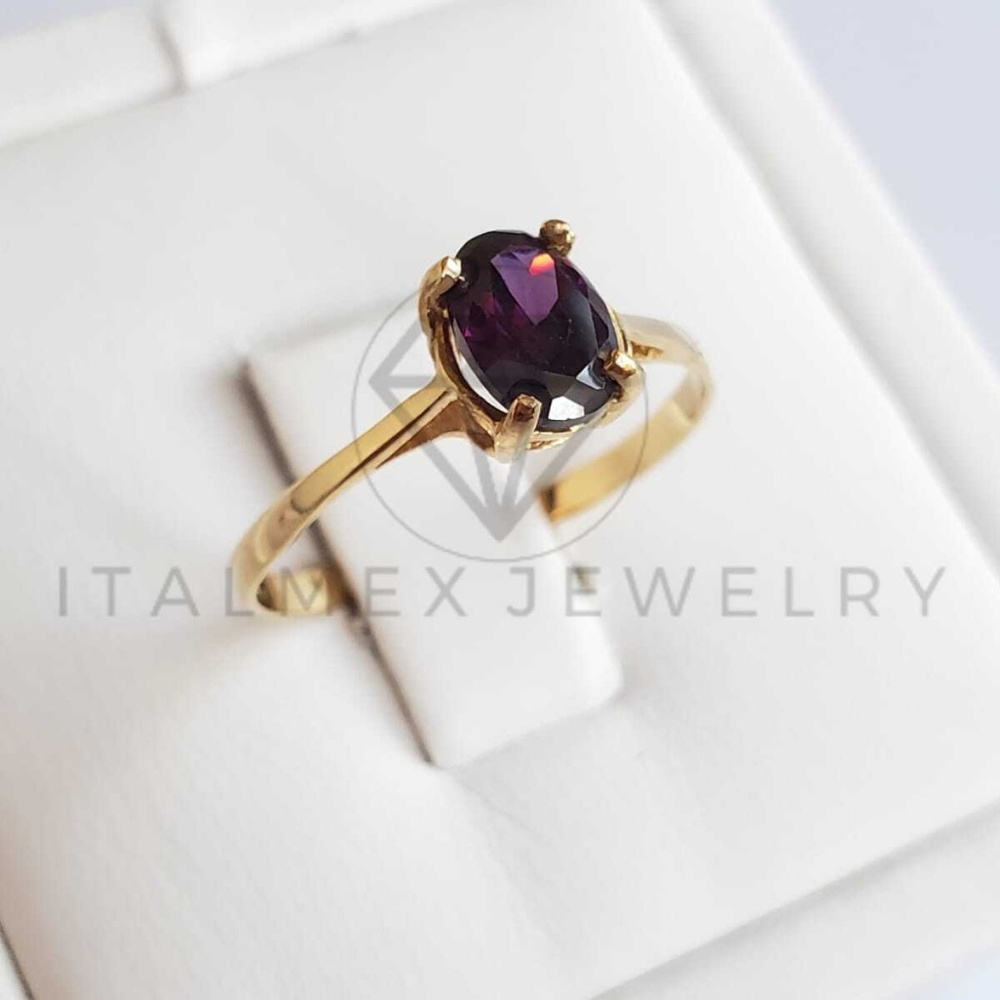 18K Gold Filled Dark Purple CZ Ring | Oro Laminado